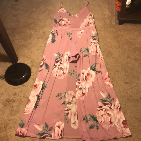 No Boundaries Dresses & Skirts - PINK/MAUVE MAXI WITH SHORTS